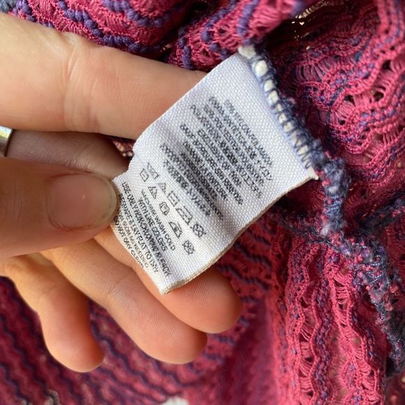 Free People Crochet Purple Blue Peplum Tank Blouse Size XS - Picture 3 of 7